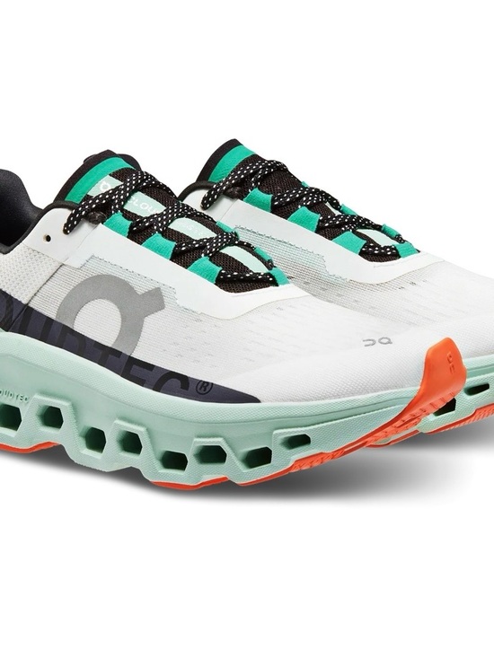 On Clouds Shoes - On Cloud Cloudmonster Women's Undyed White/Creek Women’s Running Athletic Shoes